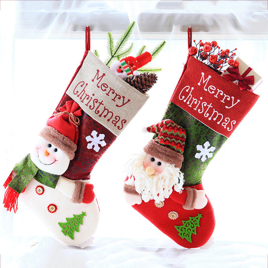 Bala socks Christmas stockings, Santa snowman pattern, three-dimensional Christmas socks.