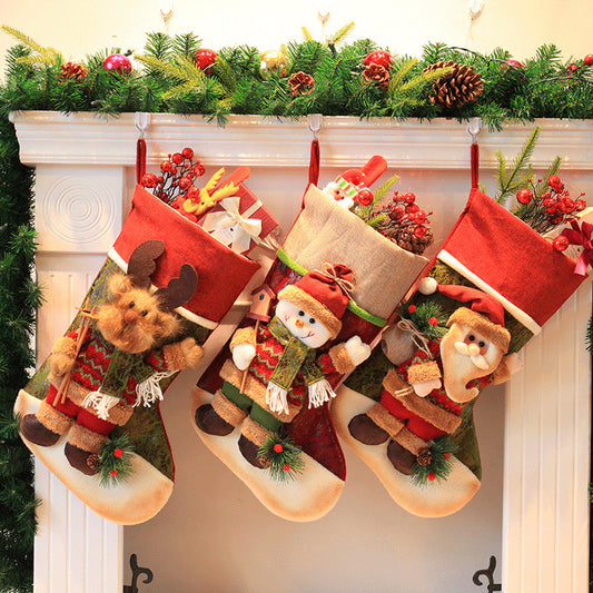 Bala socks Christmas stockings, Santa snowman pattern, three-dimensional Christmas socks.