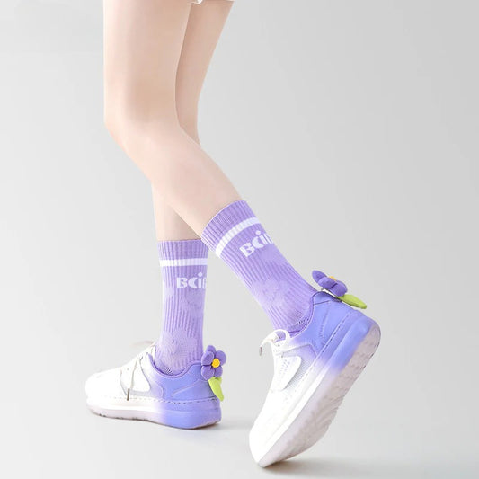 Bala socks Women's Medium Tube Thin Breathable Running Socks Deodorant Towel Bottom Sports Socks