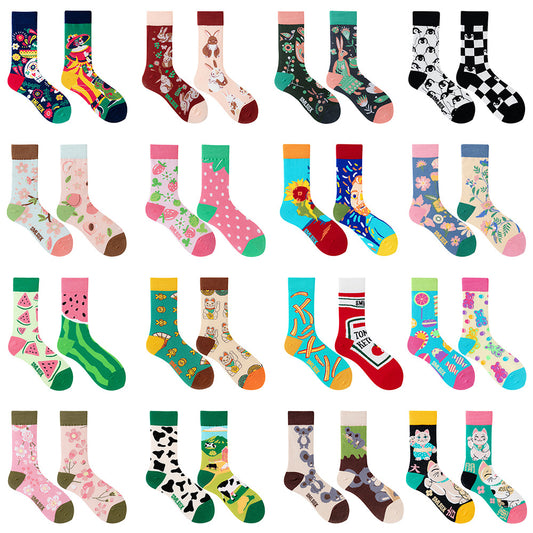 Bala socks AB socks asymmetric creative trendy socks funny