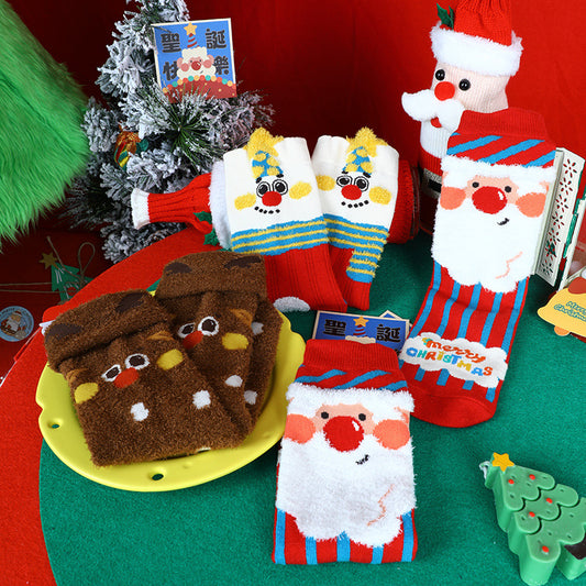 Bala socks Original personalized Christmas gift illustration tube socks children cute cartoon thickened couple Christmas cotton socks