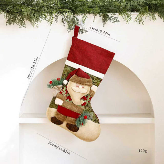 Bala socks Christmas stockings, Santa snowman pattern, three-dimensional Christmas socks.