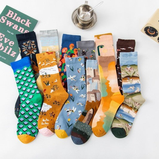 Classic oil painting style socks