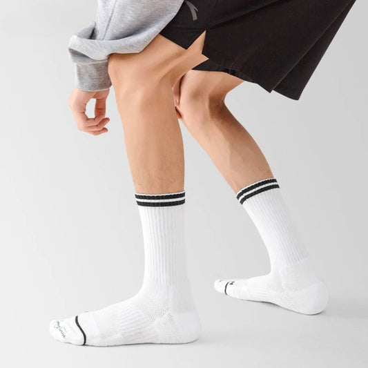 Bala socks Men's Medium Tube Sports Trendy Socks Versatile Daily Street Solid Color Casual Socks