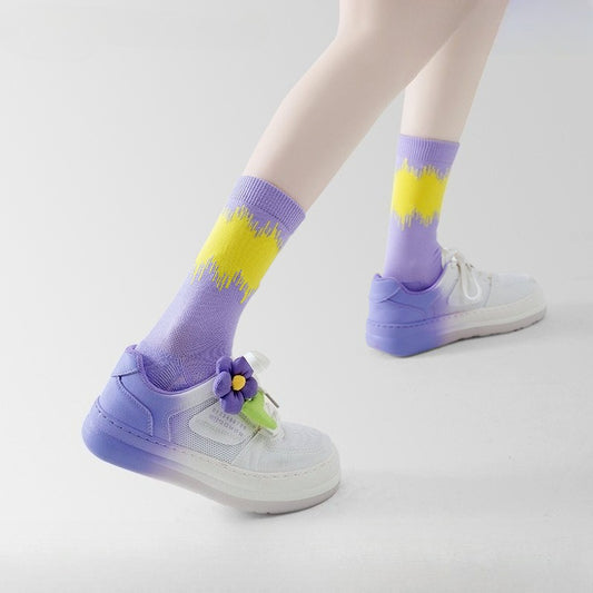 Bala socks Middle Tube Spring and Summer New Breathable Versatile Towel Bottom Casual Sports Socks