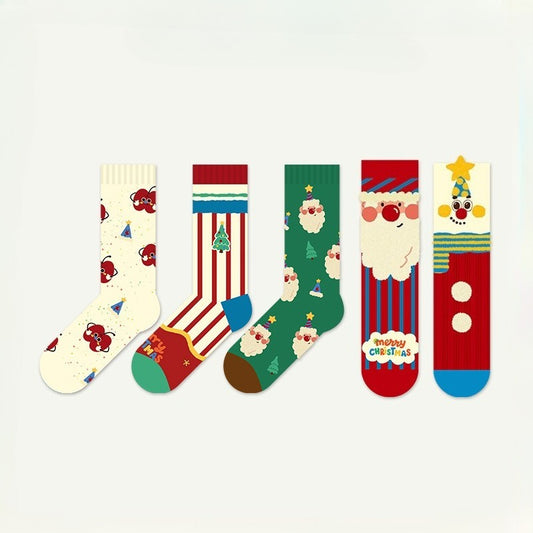 Bala socks Original personalized Christmas gift illustration tube socks children cute cartoon thickened couple Christmas cotton socks
